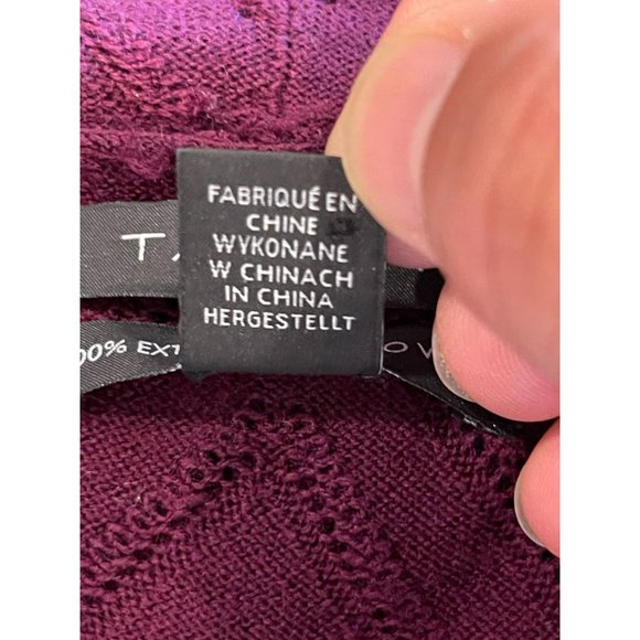 Tahari Womens Vintage 1980s Waterfall Cardigan Sweater 100%Merino Wool Purple XS - Picture 6 of 8